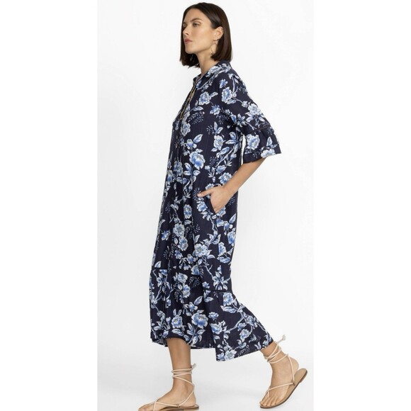 Johnny Was Magnolia High Low Ruffle Sleeve Maxi Dress Size Small - Picture 7 of 12